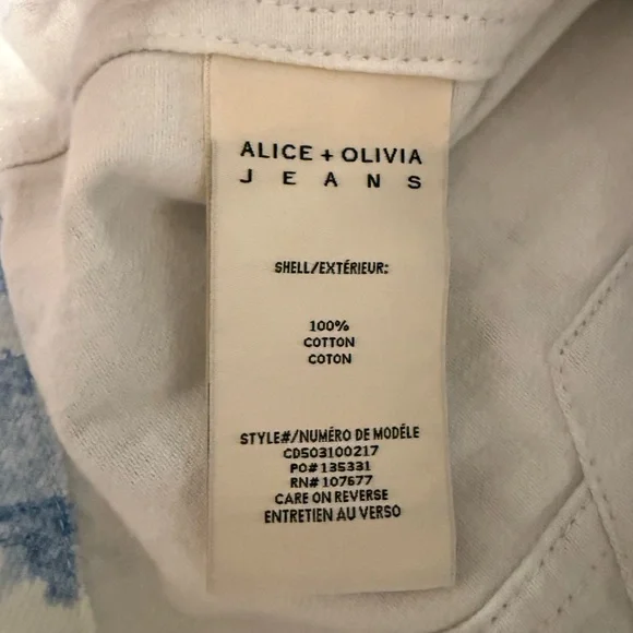 Alice + Olivia Scenic Blue and White Jean Jacket - Picture 6 of 6